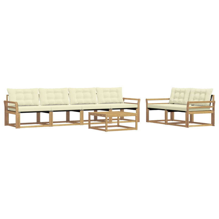 Udendørs sofagruppe 7 pcs Hvid og cremefarvet 79 x 79 x 37 cm