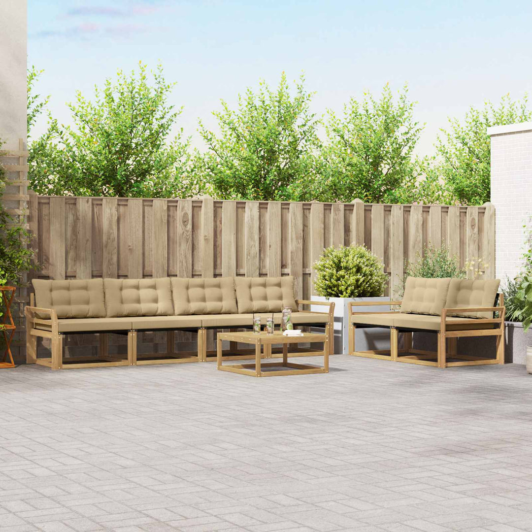 Udendørs sofagruppe 7 pcs Hvid og Beige