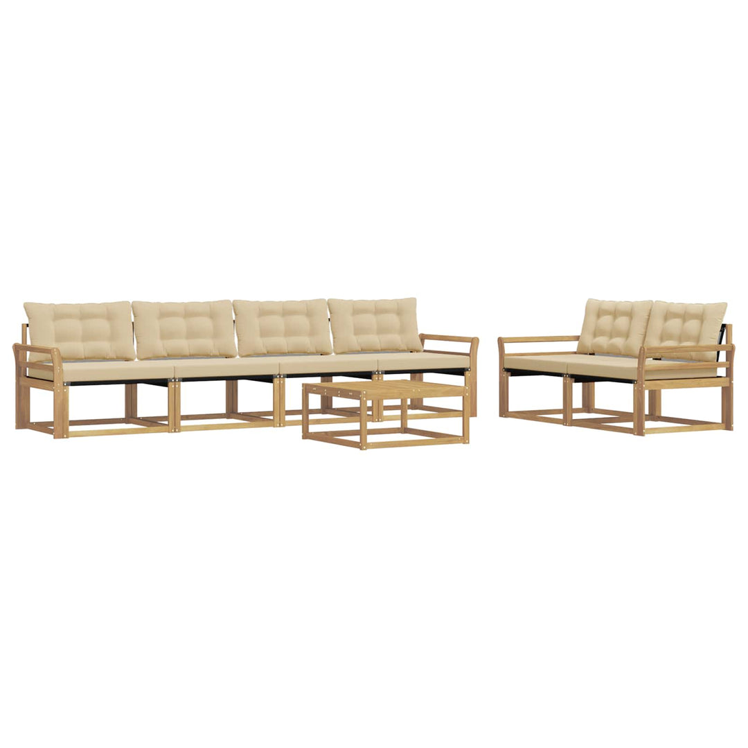 Udendørs sofagruppe 7 stk. Hvid og Beige