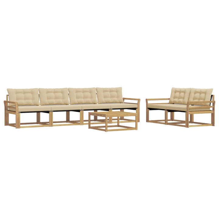 Udendørs sofagruppe 7 stk. Hvid og Beige