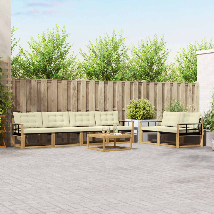 Udendørs sofagruppe 7 pcs Hvid og cremefarvet 79 x 79 x 37 cm