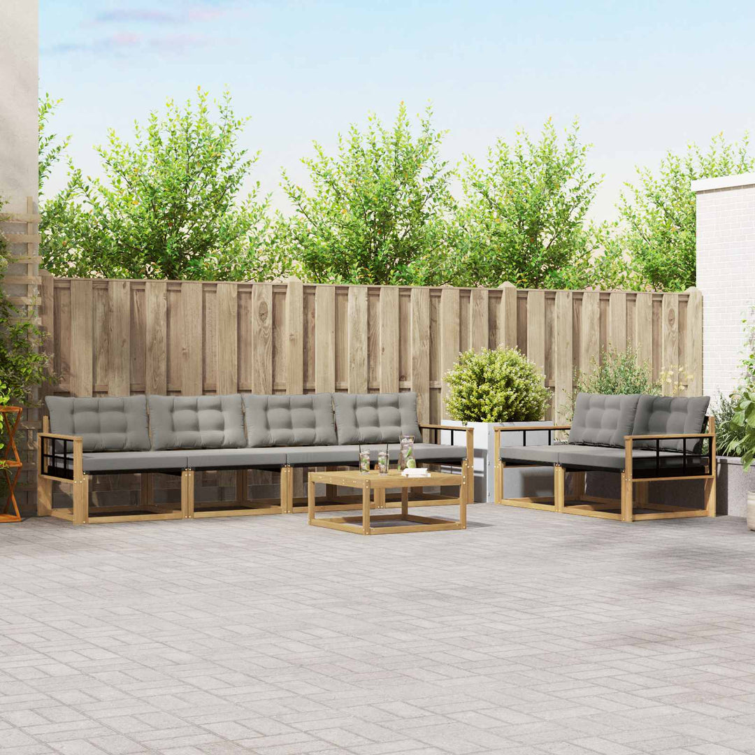 Udendørs sofagruppe 7 pcs Hvid og lysegrå 79 x 79 x 37 cm
