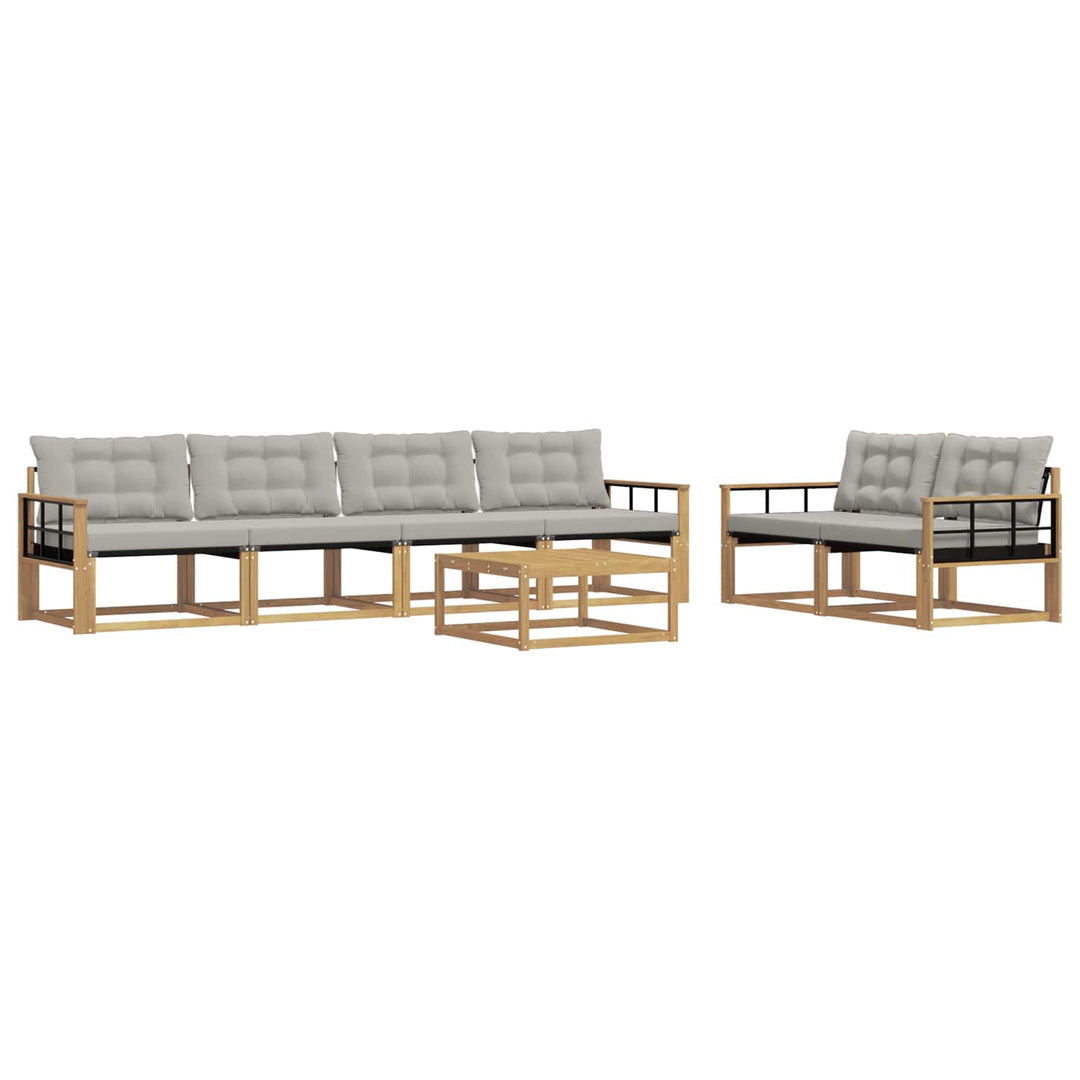 Udendørs sofagruppe 7 pcs Hvid og lysegrå 79 x 79 x 37 cm