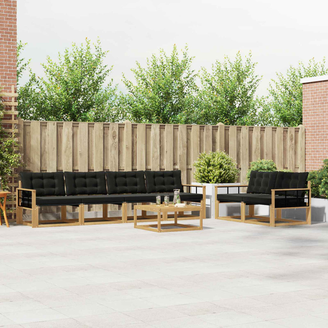 Udendørs sofagruppe 7 pcs Hvid og sort 79 x 79 x 37 cm