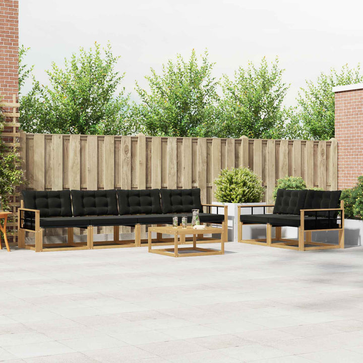 Udendørs sofagruppe 7 pcs Hvid og sort 79 x 79 x 37 cm