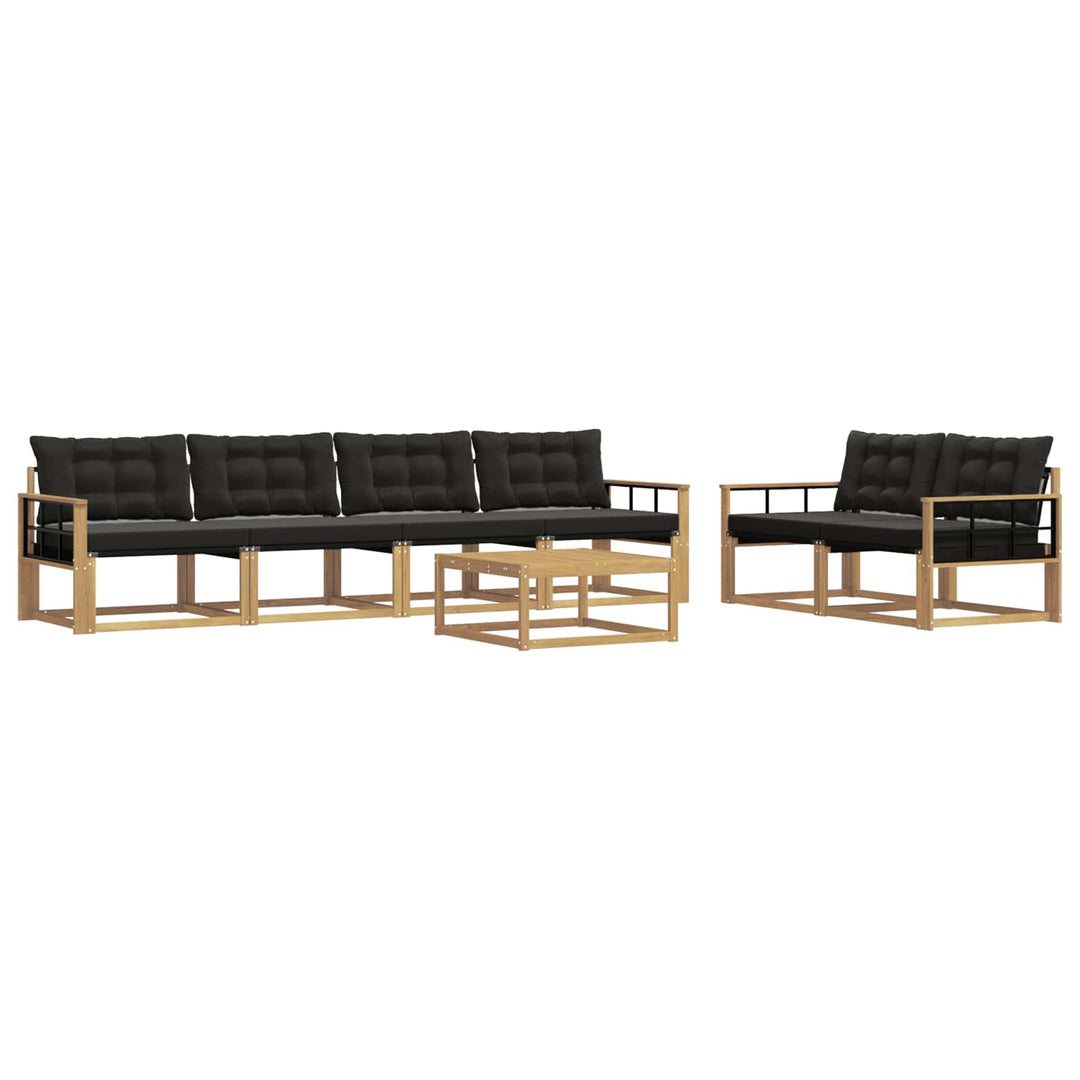 Udendørs sofagruppe 7 pcs Hvid og sort 79 x 79 x 37 cm