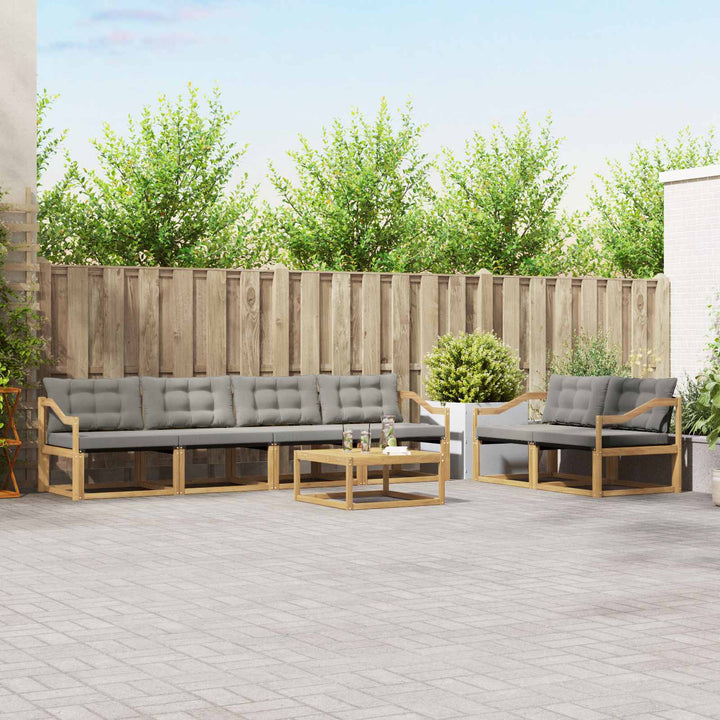 Udendørs sofagruppe 7 pcs Hvid og lysegrå 79 x 79 x 37 cm