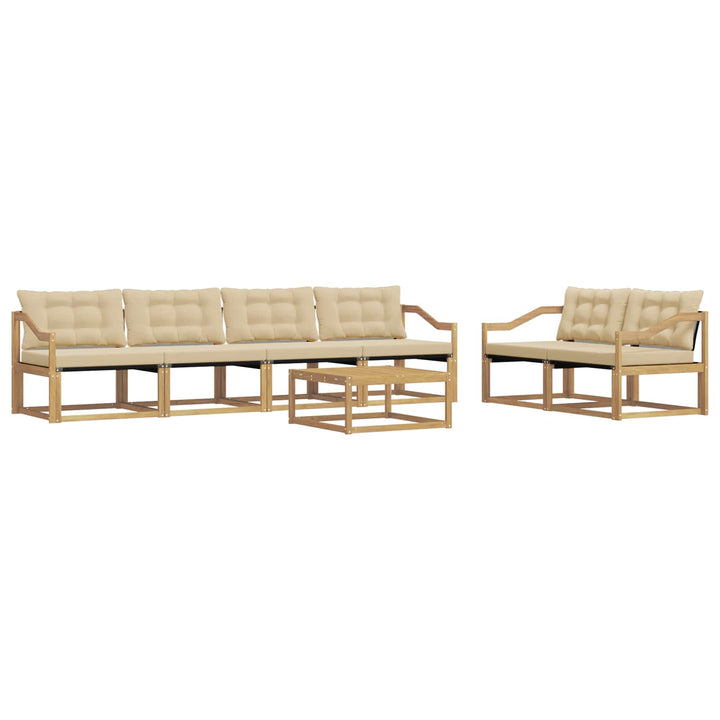 Udendørs sofagruppe 7 stk. Hvid og Beige