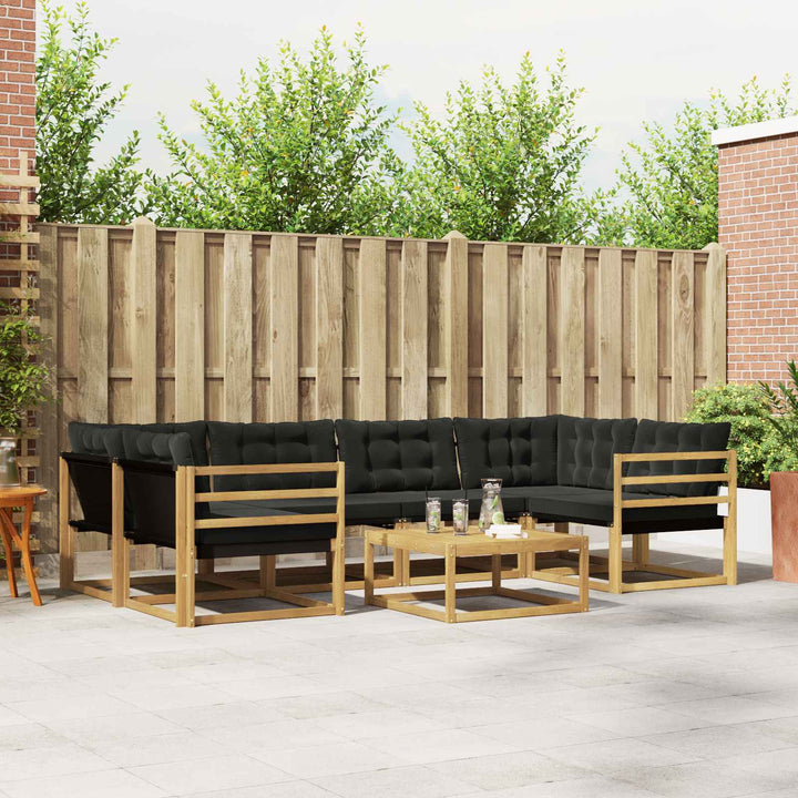 Udendørs sofagruppe 7 pcs Hvid og sort 79 x 79 x 37 cm