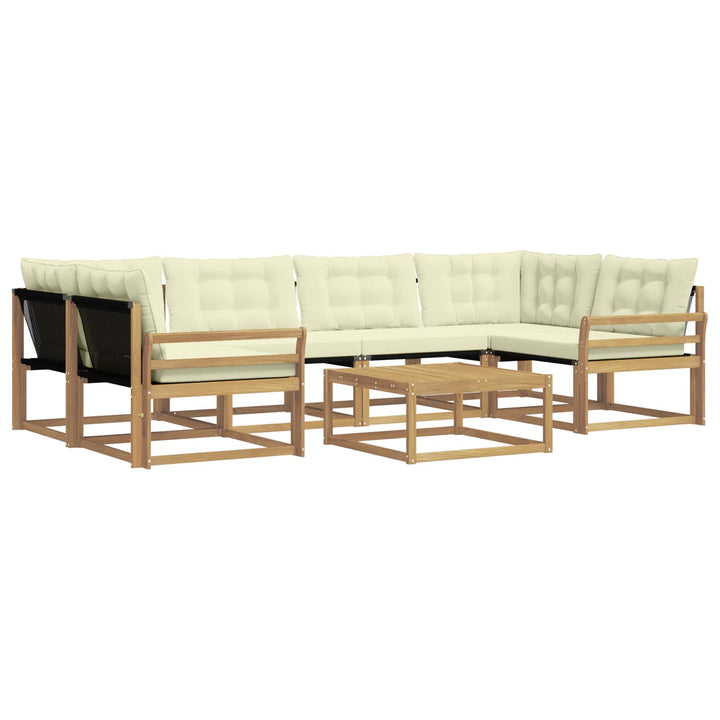 Udendørs sofagruppe 7 pcs Hvid og cremefarvet 79 x 79 x 37 cm