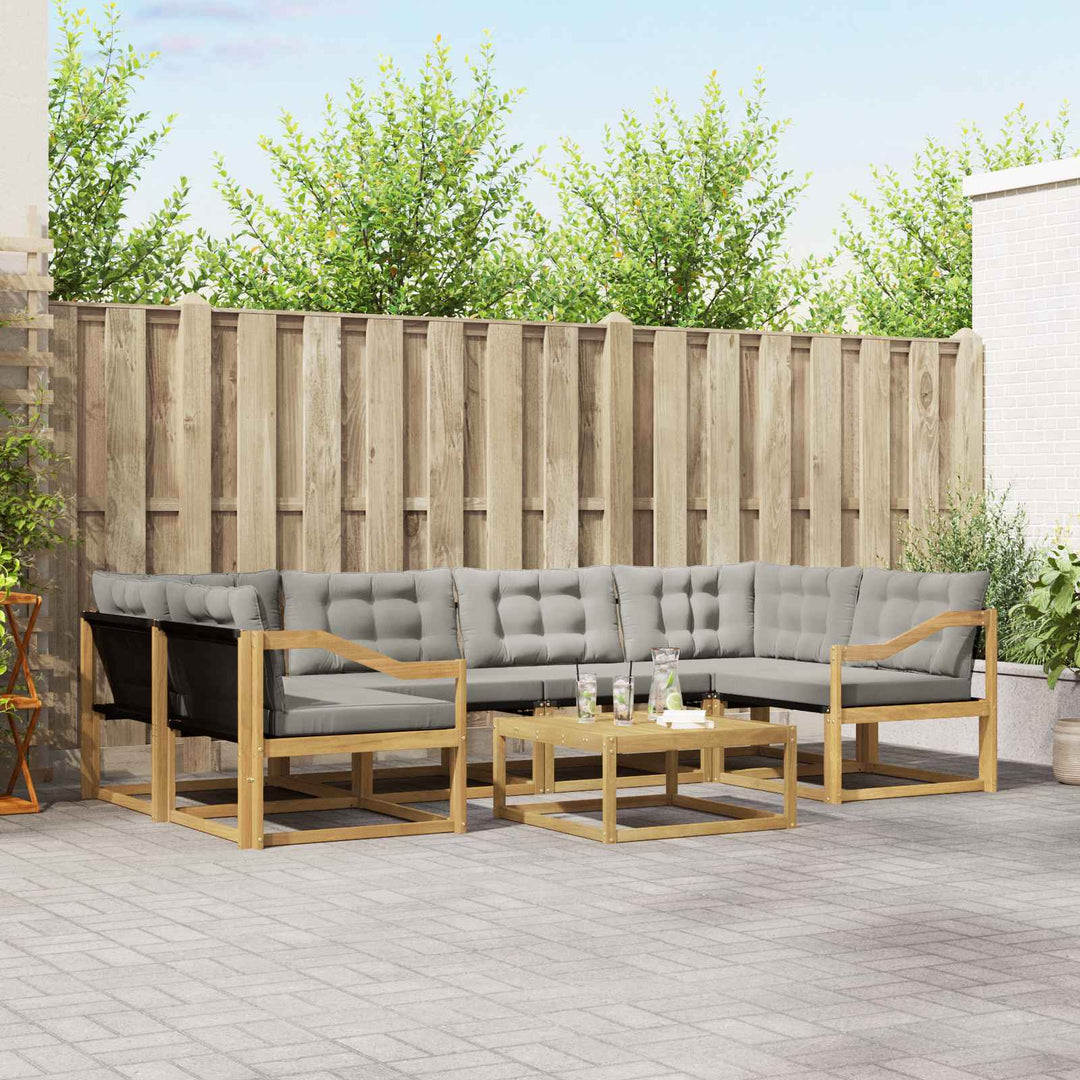 Udendørs sofagruppe 7 pcs Hvid og lysegrå 79 x 79 x 37 cm