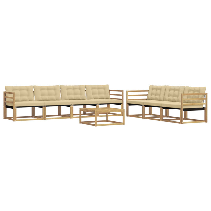 Udendørs sofagruppe 8 pcs Hvid og Beige