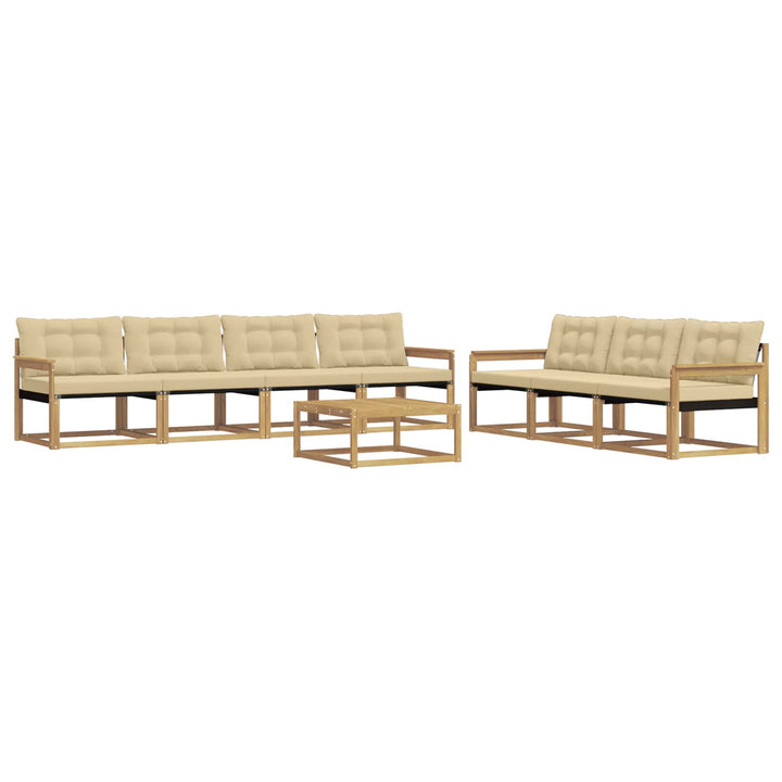 Udendørs sofagruppe 8 pcs Hvid og Beige