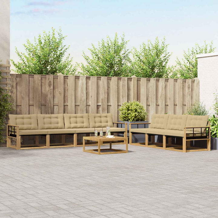 Udendørs sofagruppe 8 pcs Hvid og Beige