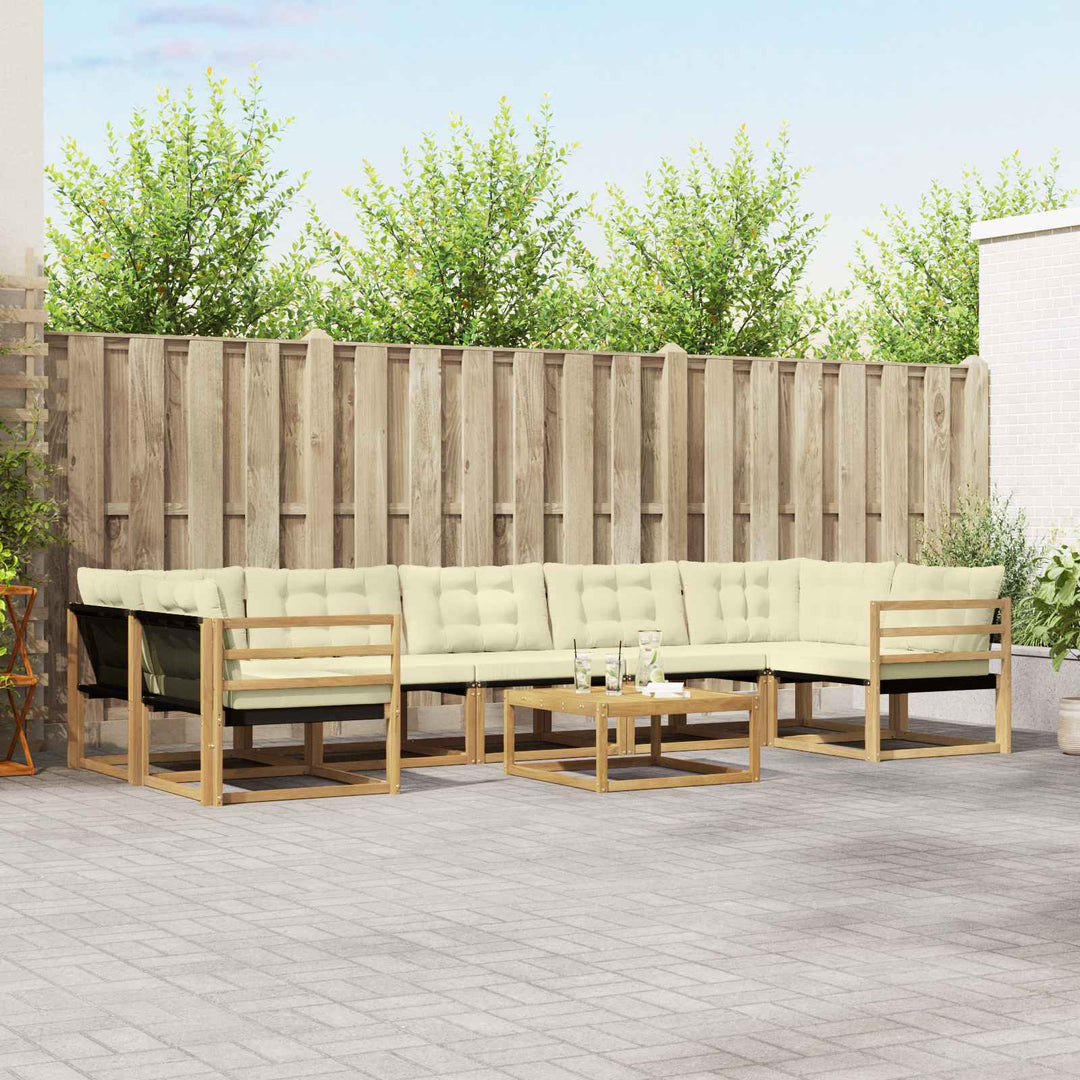 Udendørs sofagruppe 8 pcs Hvid og cremefarvet 79 x 79 x 37 cm