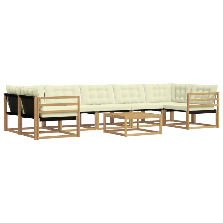 Udendørs sofagruppe 8 pcs Hvid og cremefarvet 79 x 79 x 37 cm