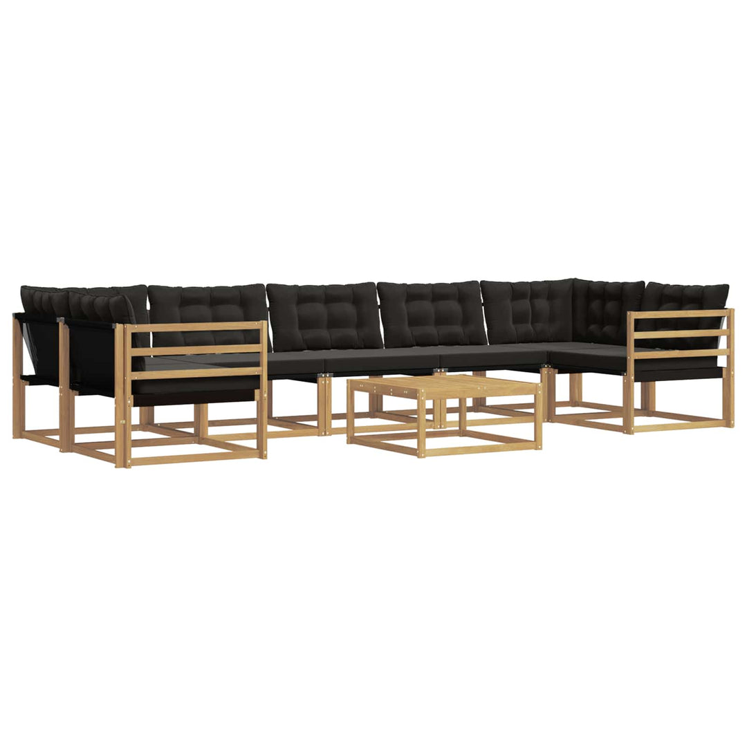 Udendørs sofagruppe 8 pcs Hvid og sort 79 x 79 x 37 cm