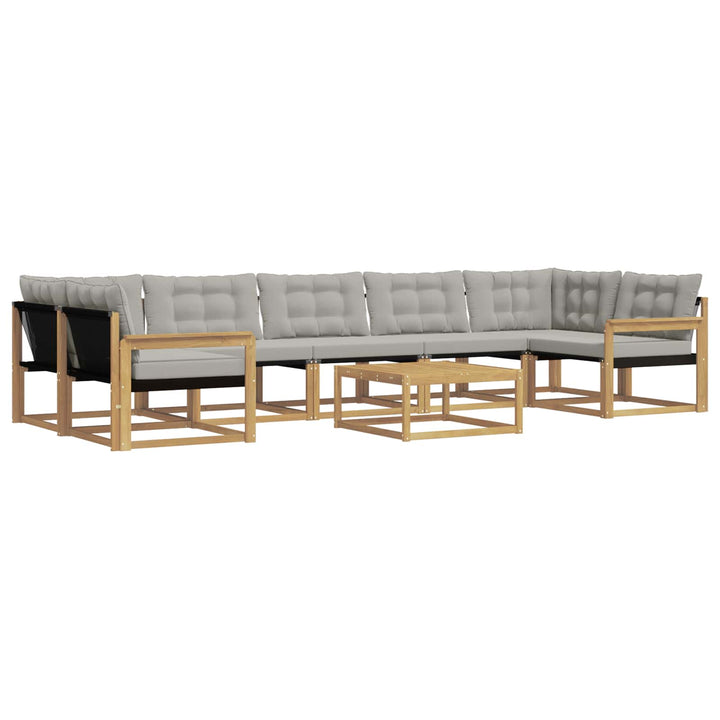 Udendørs sofagruppe 8 pcs Hvid og lysegrå 79 x 79 x 37 cm