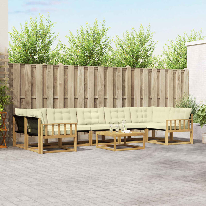 Udendørs sofagruppe 8 pcs Hvid og cremefarvet 79 x 79 x 37 cm