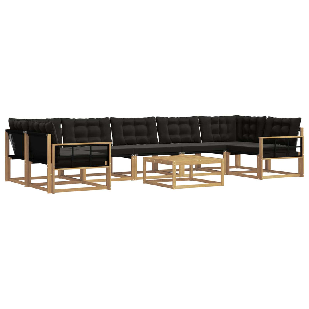 Udendørs sofagruppe 8 pcs Hvid og sort 79 x 79 x 37 cm