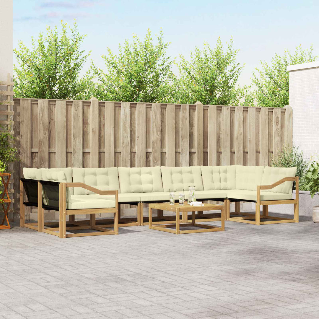 Udendørs sofagruppe 8 pcs Hvid og cremefarvet 79 x 79 x 37 cm