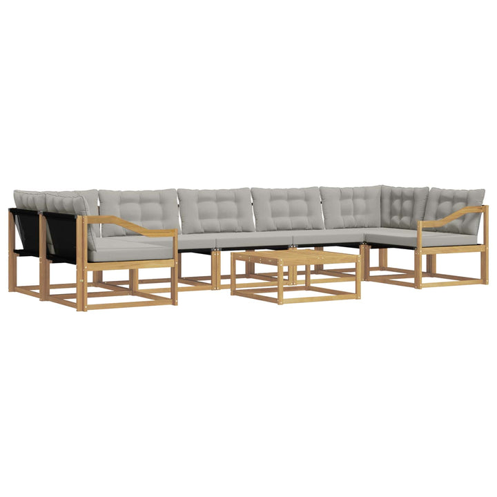 Udendørs sofagruppe 8 pcs Hvid og lysegrå 79 x 79 x 37 cm