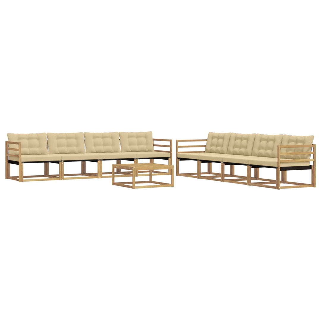 Udendørs sofagruppe 9 stk. Hvid og Beige