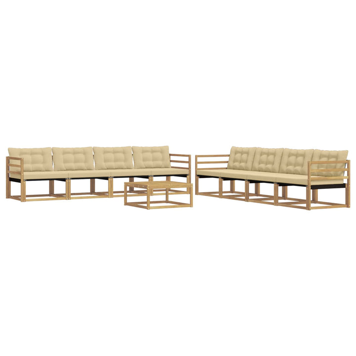 Udendørs sofagruppe 9 stk. Hvid og Beige