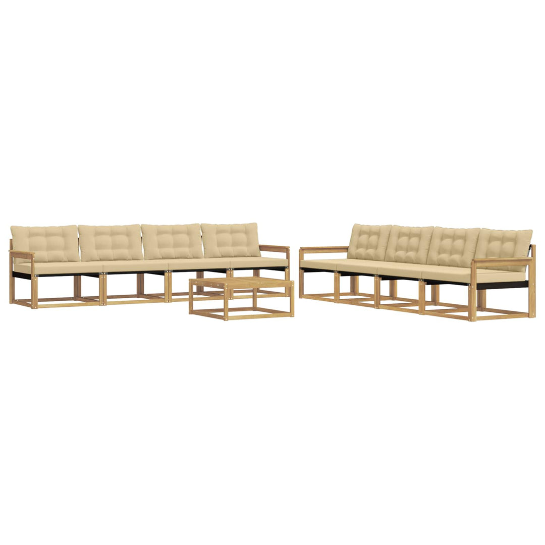 Udendørs sofagruppe 9 stk. Hvid og Beige
