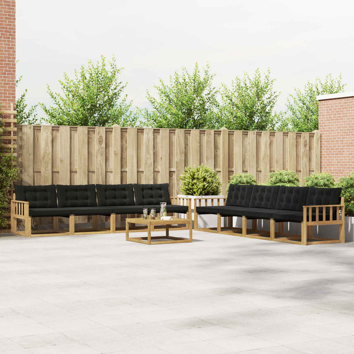Udendørs sofagruppe 9 pcs Hvid og sort 79 x 79 x 37 cm