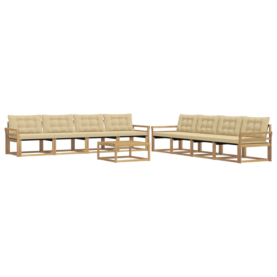 Udendørs sofagruppe 9 stk. Hvid og Beige