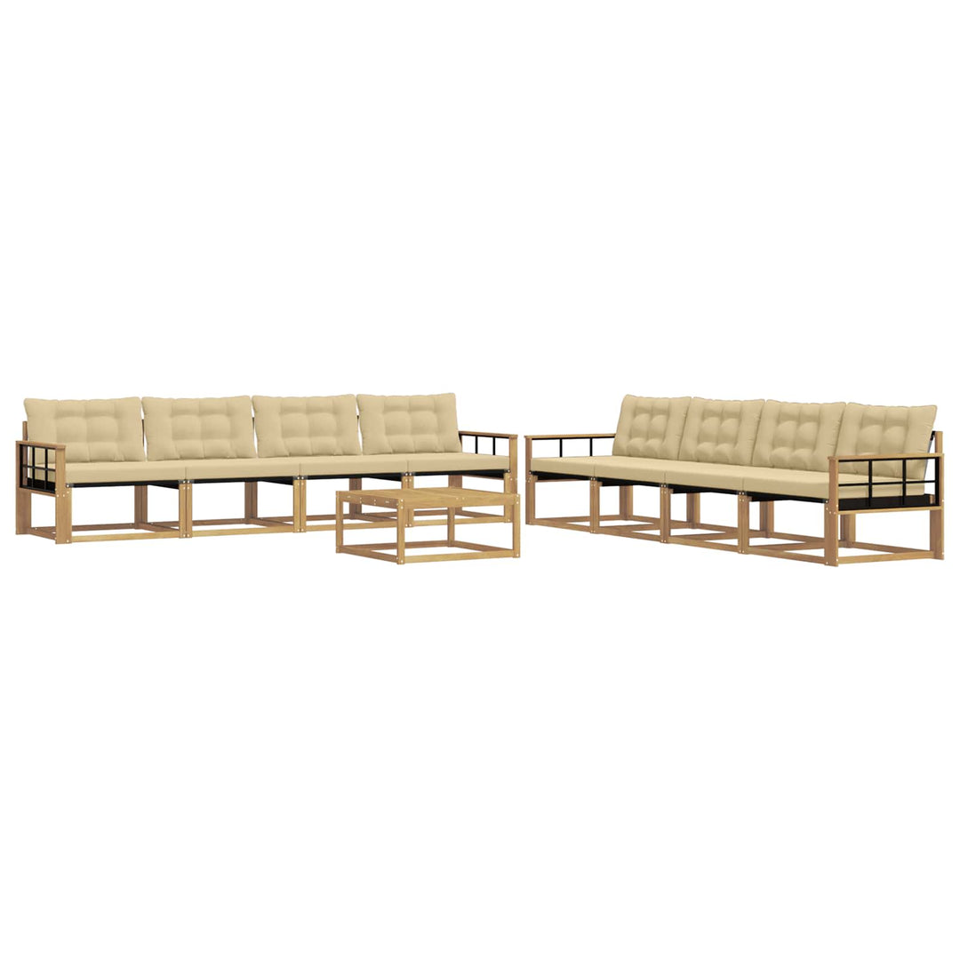 Udendørs sofagruppe 9 stk. Hvid og Beige