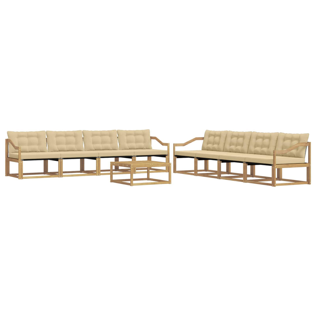 Udendørs sofagruppe 9 stk. Hvid og Beige