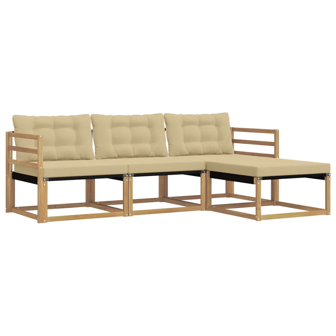 Udendørs sofagruppe 4 stk. Hvid og Beige