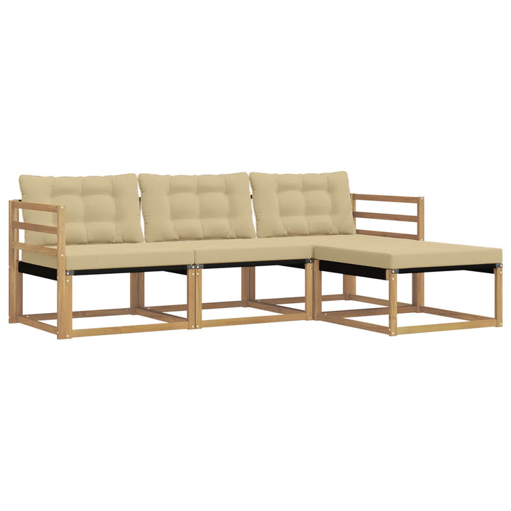 Udendørs sofagruppe 4 stk. Hvid og Beige