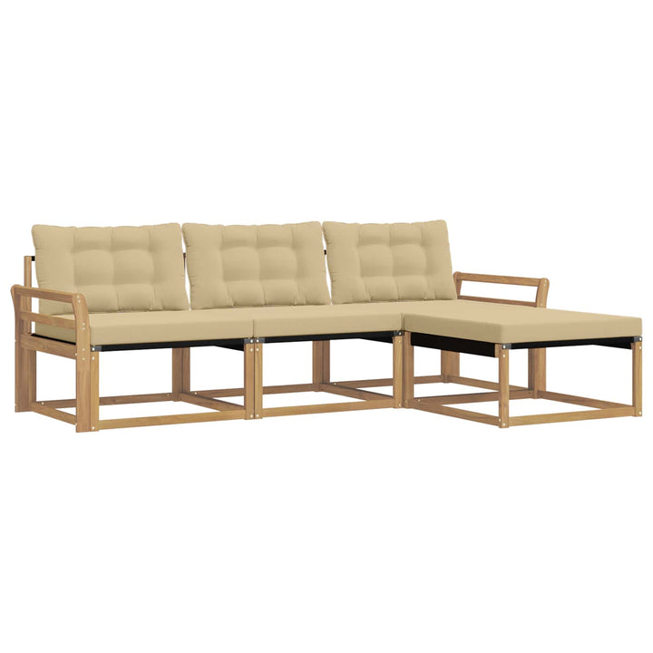 Udendørs sofagruppe 4 stk. Hvid og Beige