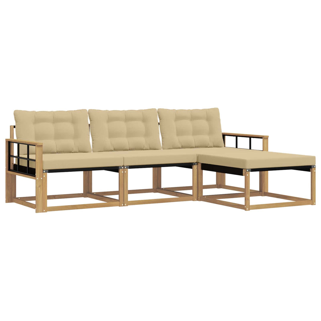 Udendørs sofagruppe 4 stk. Hvid og Beige