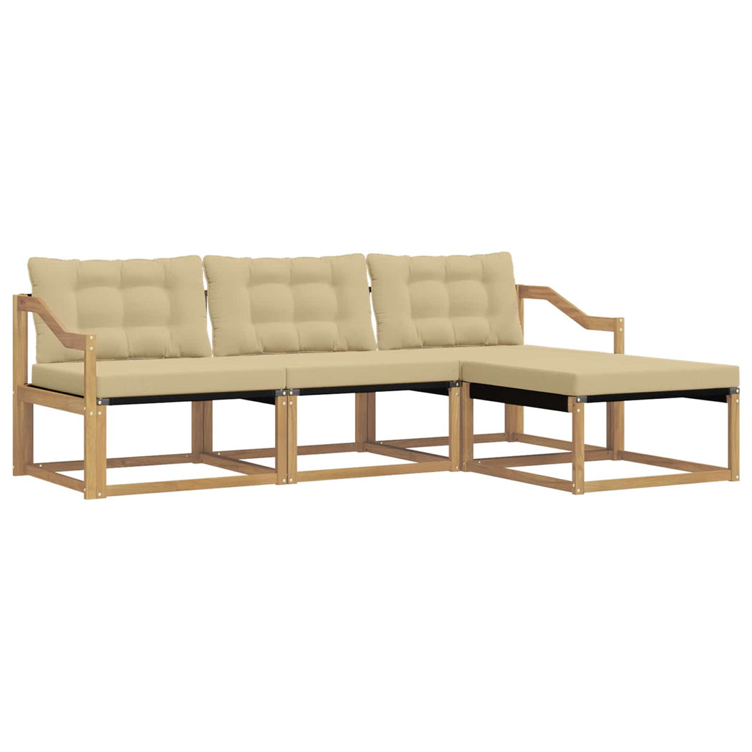 Udendørs sofagruppe 4 stk. Hvid og Beige