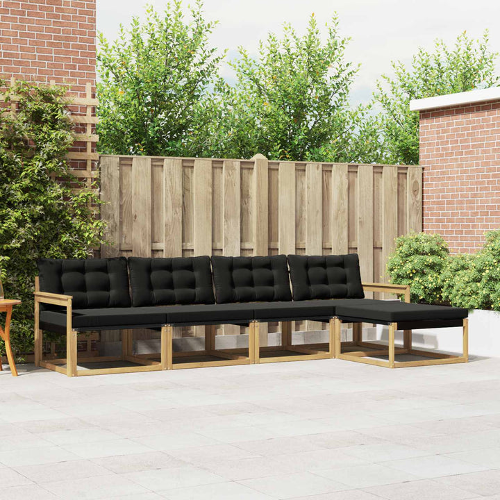 Udendørs sofagruppe 5 stk. Hvid og sort