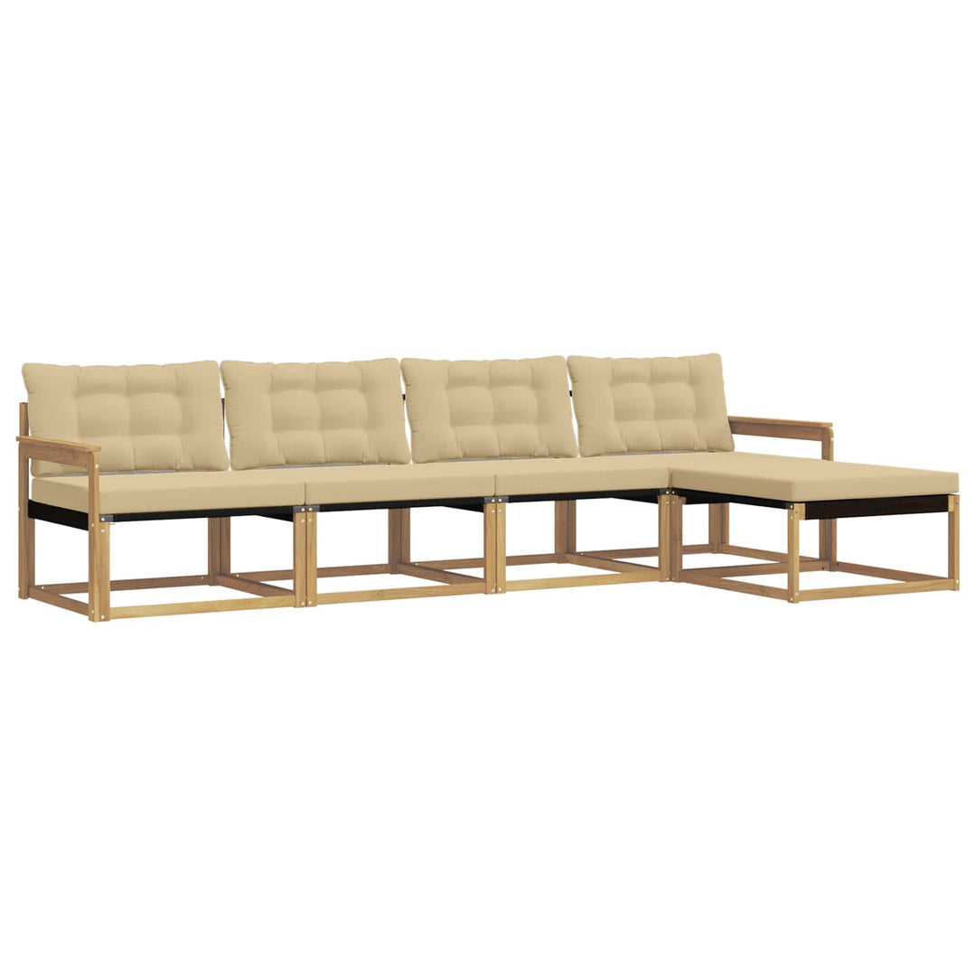 Udendørs sofagruppe 5 stk. Hvid og Beige