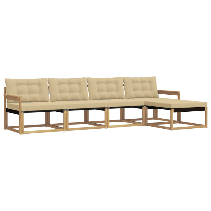Udendørs sofagruppe 5 stk. Hvid og Beige