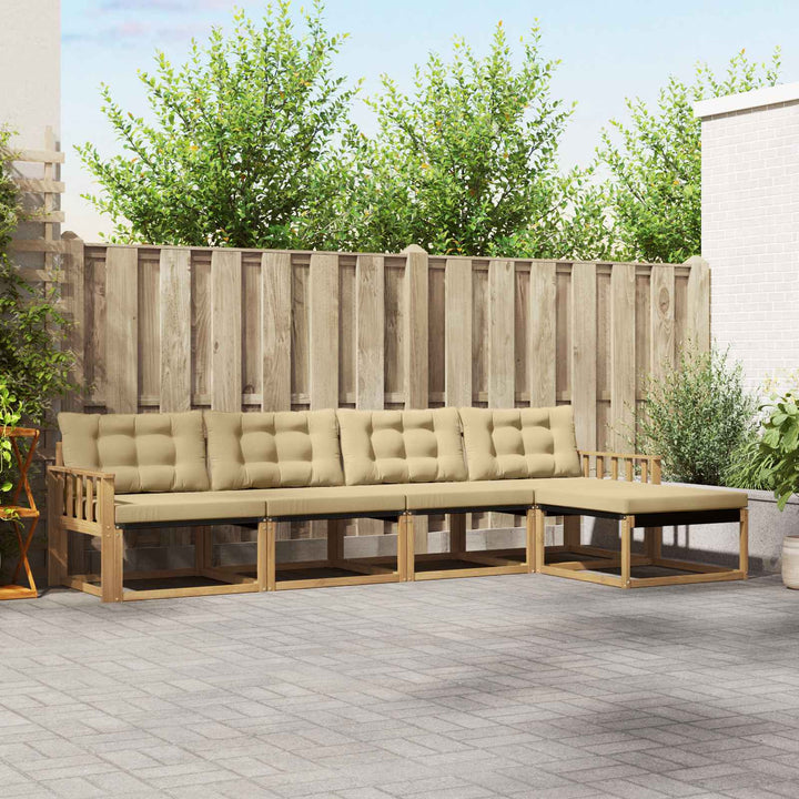 Udendørs sofagruppe 5 stk. Hvid og Beige