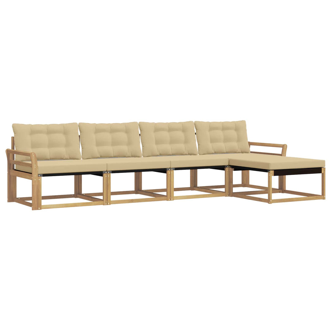 Udendørs sofagruppe 5 stk. Hvid og Beige