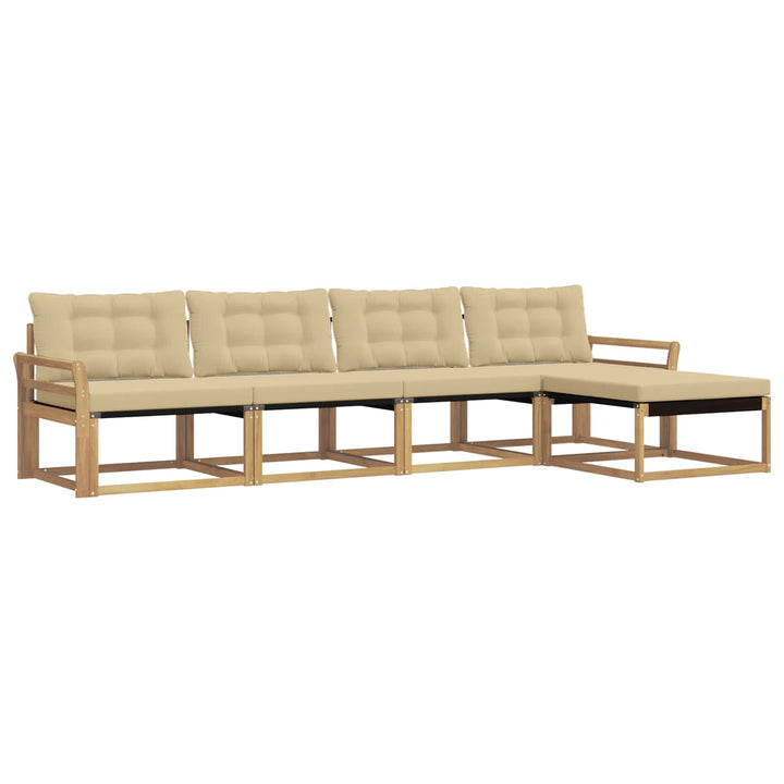 Udendørs sofagruppe 5 stk. Hvid og Beige
