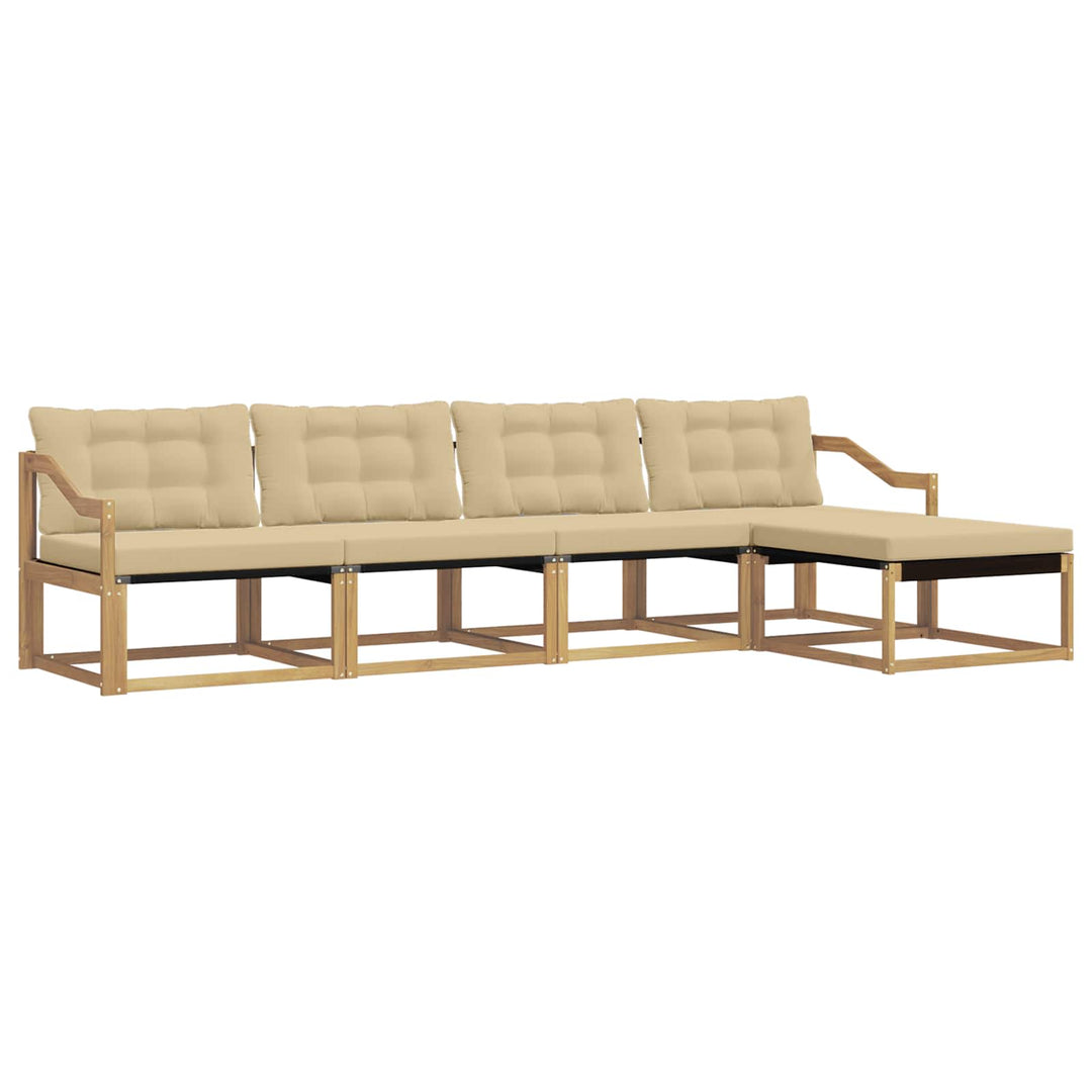 Udendørs sofagruppe 5 stk. Hvid og Beige