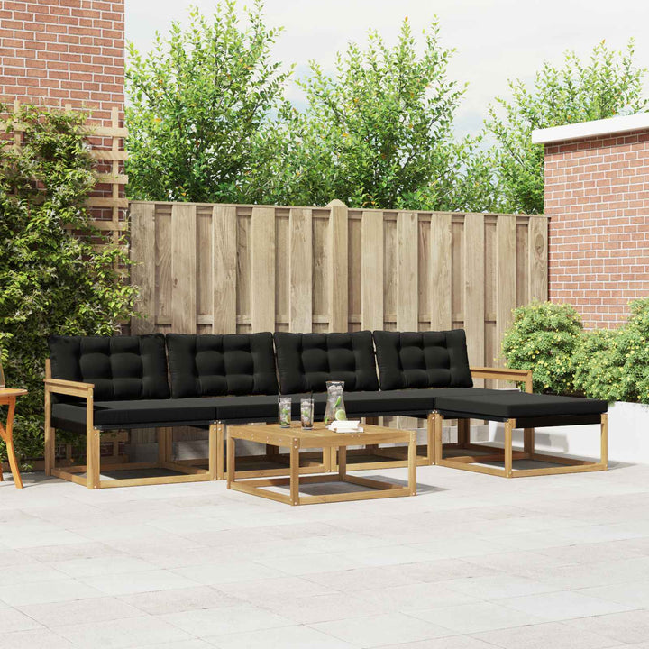 Udendørs sofagruppe 6 pcs Hvid og sort 79 x 79 x 37 cm