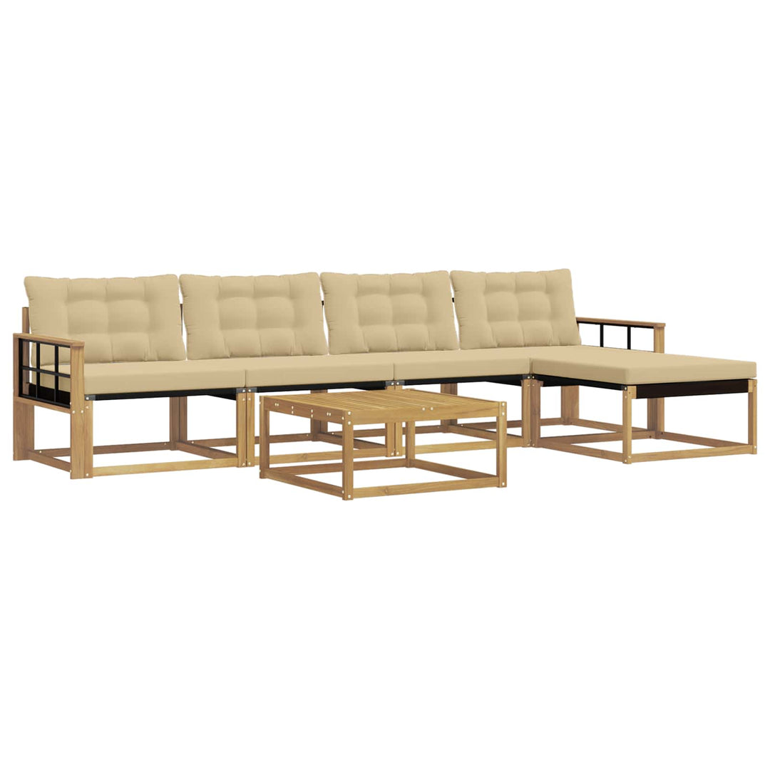 Udendørs sofagruppe 6 stk. Hvid og Beige