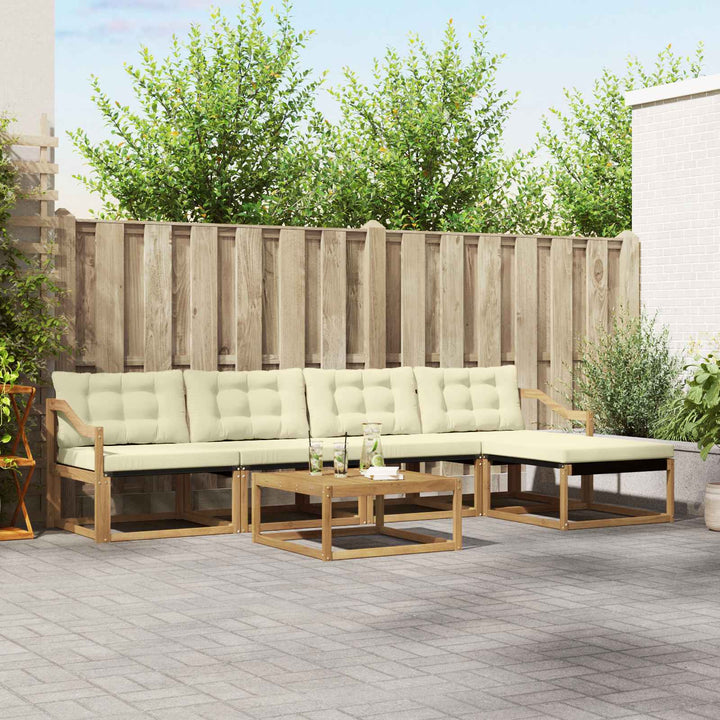 Udendørs sofagruppe 6 pcs Hvid og cremefarvet 79 x 79 x 37 cm