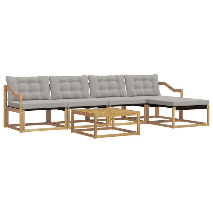 Udendørs sofagruppe 6 pcs Hvid og lysegrå 79 x 79 x 37 cm