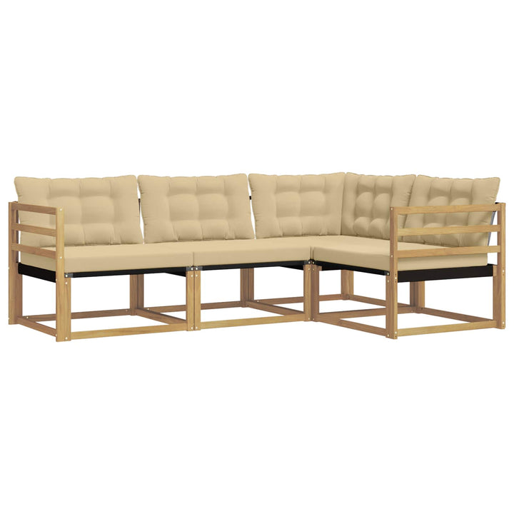 Udendørs sofagruppe 4 stk. Hvid og Beige